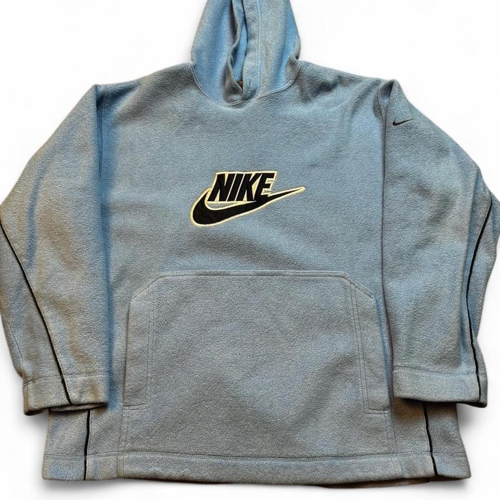 Vintage Y2K Nike fleece light blue hoodie sweatshirt size medium READ